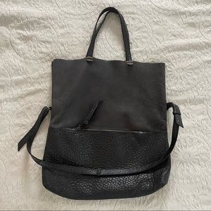 49 Square Miles Dark Navy fold over tote - large